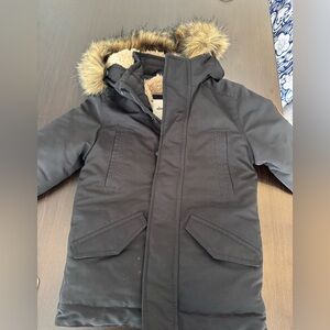 Abercrombie Black Parka with Faux Fur Hood